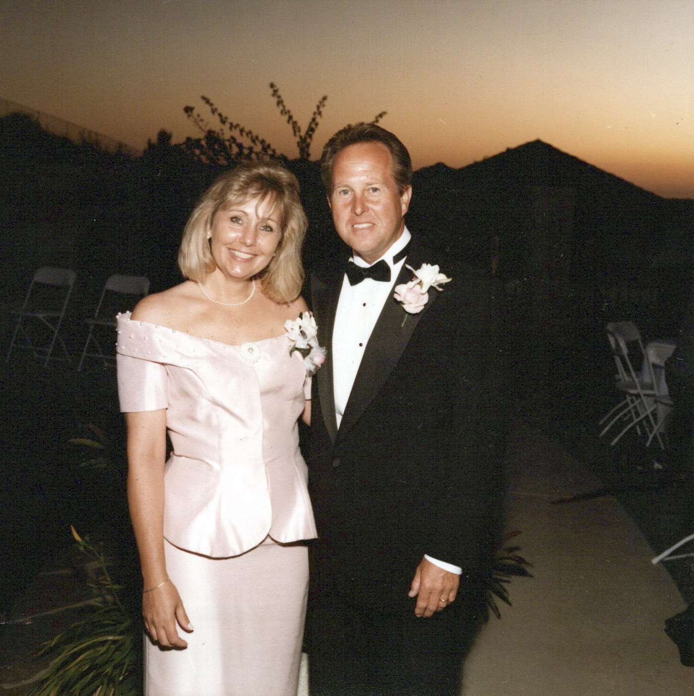 Captain John and Babs, dressed up at sunset.