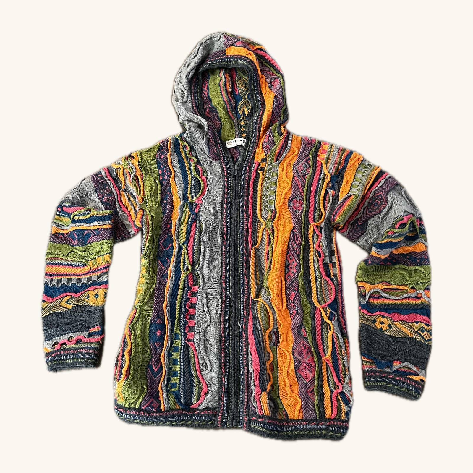 Felan multicolor hooded zip-knit sweater
