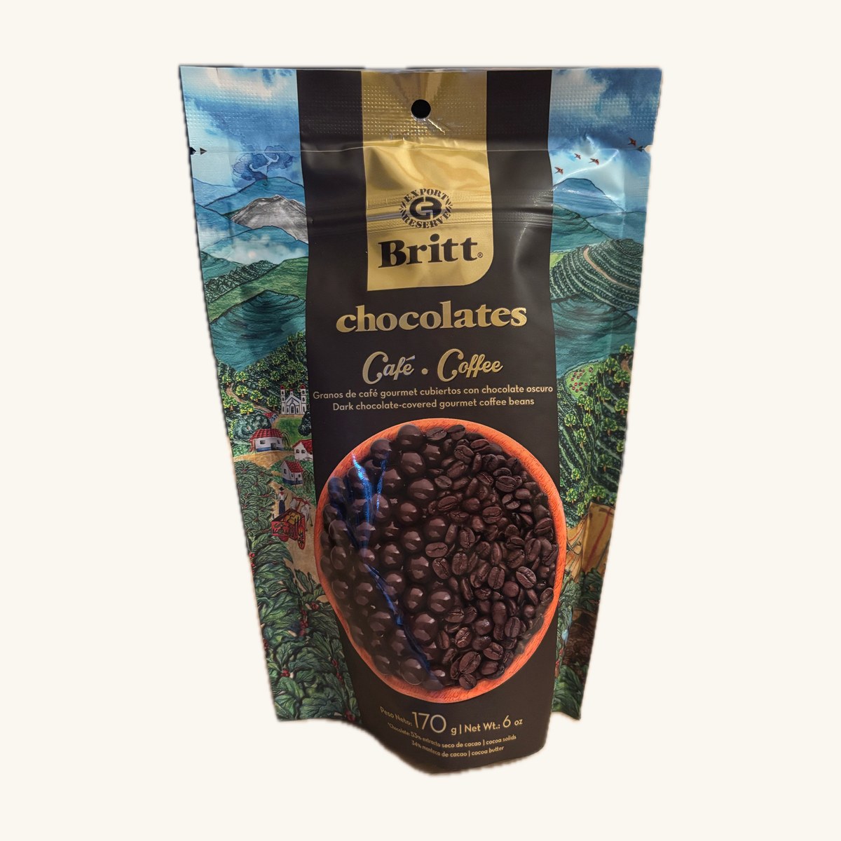 Café Britt Dark Chocolate-Covered Coffee Beans