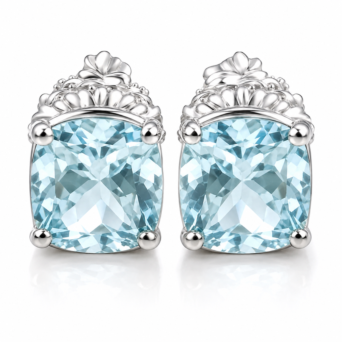 Aquamarine stud earrings