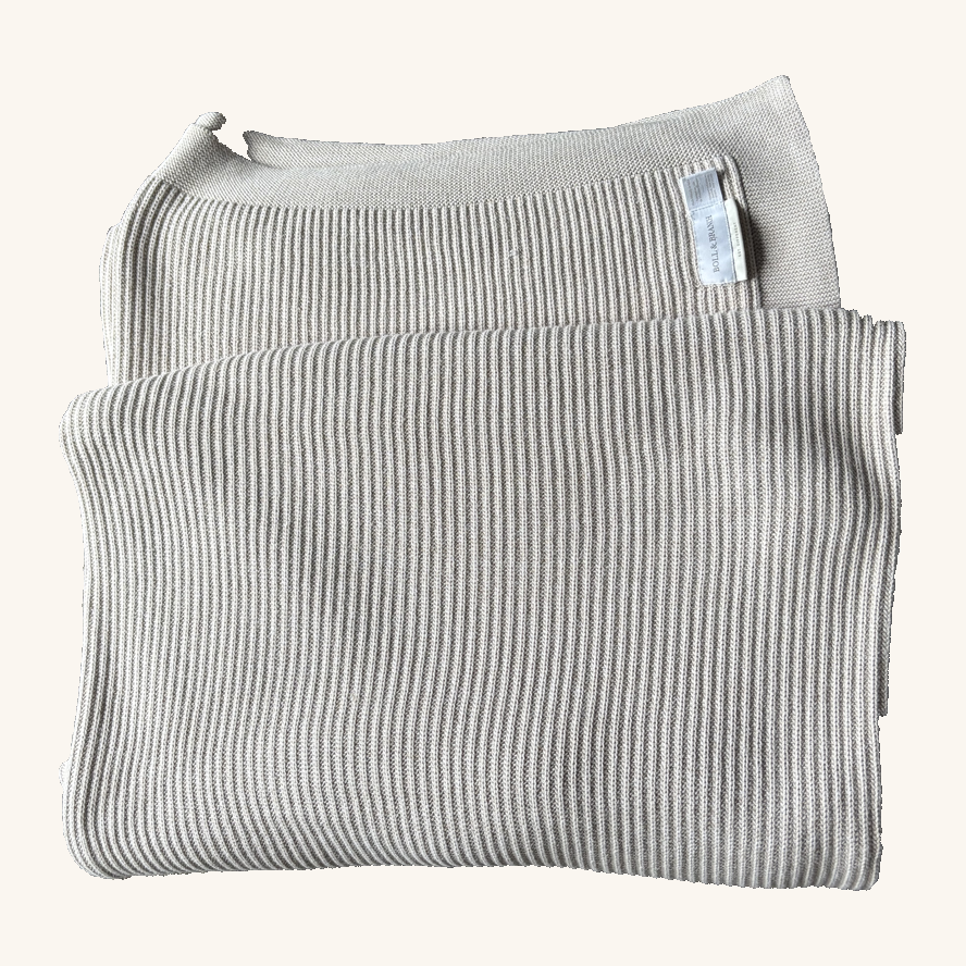 Boll & Branch ribbed knit throw — oatmeal