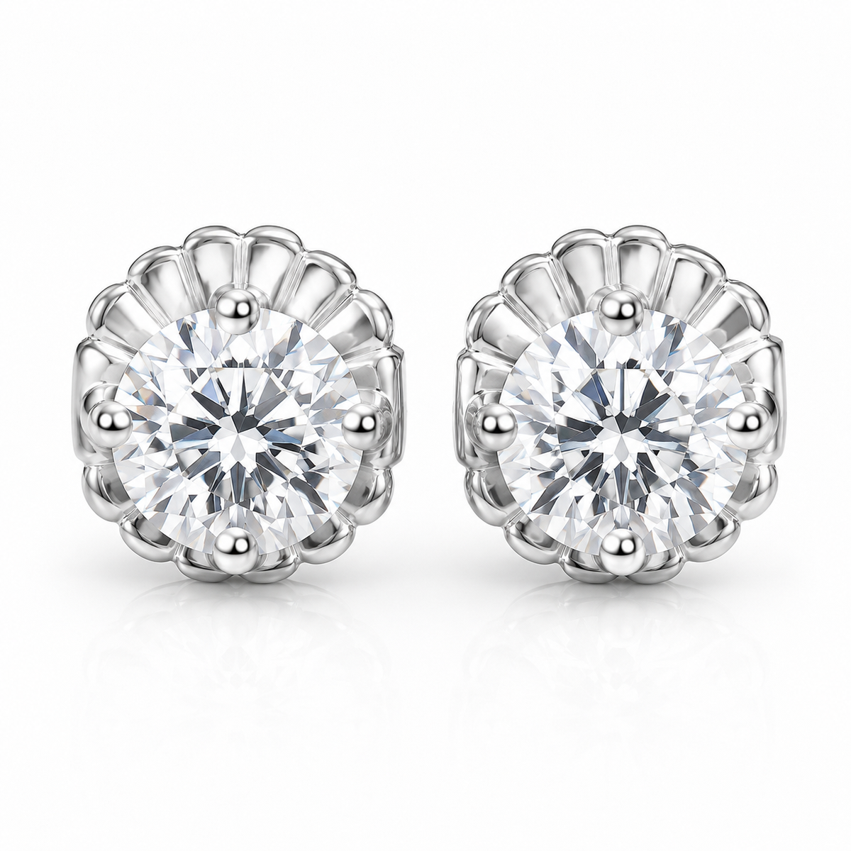 Diamond stud earrings